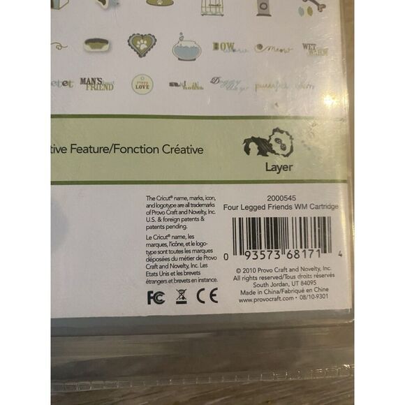 Cricut Lite Cartridge - FOUR LEGGED Friends - Sealed In Original Packaging - Picture 3 of 4